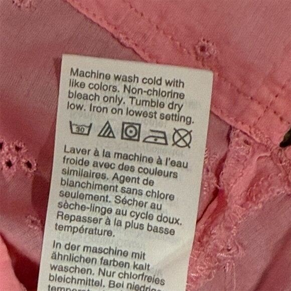 J.Crew Womens Pink Embroidered Ruffle Bib Eyelet Blouse Size S Prairie Soft Girl - Picture 10 of 10